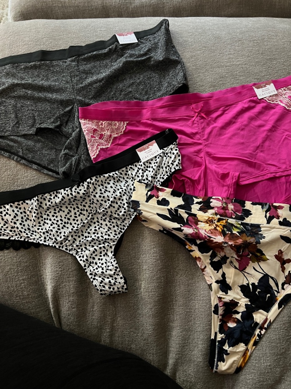 Cacique Women’s Assorted Briefs & Thongs - Pink, Gray, Black/White, Floral